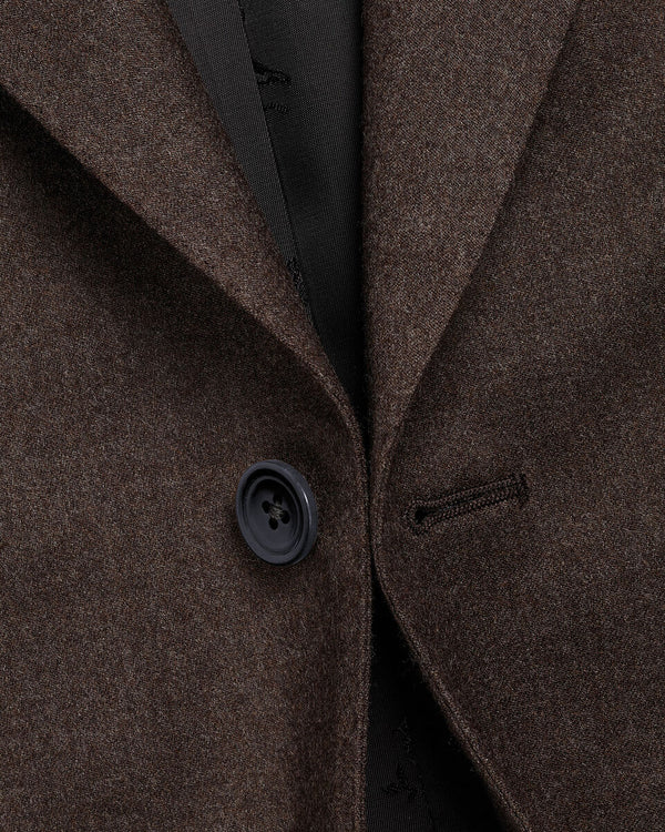 Italian Flannel Suit Jacket - Chocolate Brown