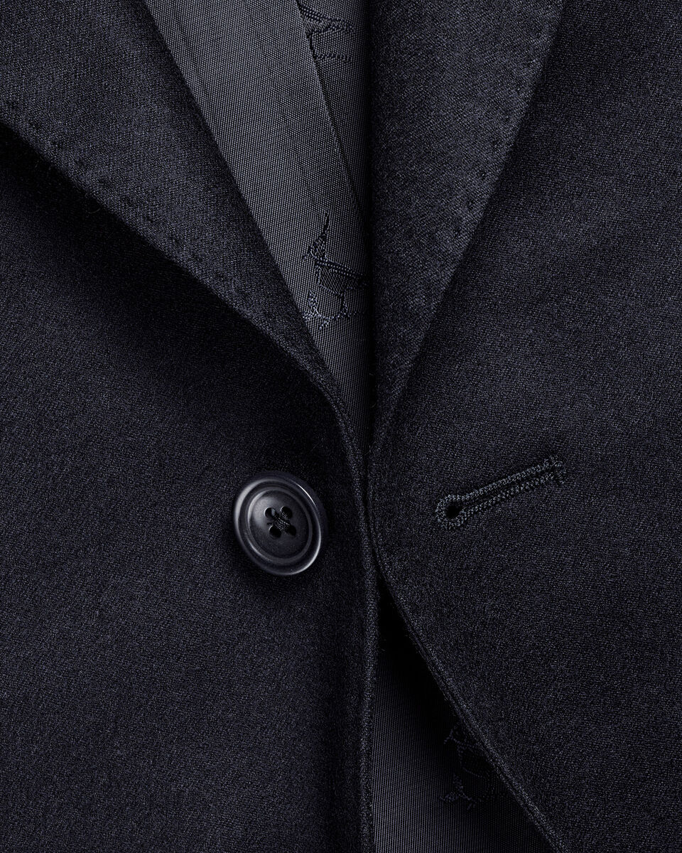 Italian Flannel Suit Jacket - Navy