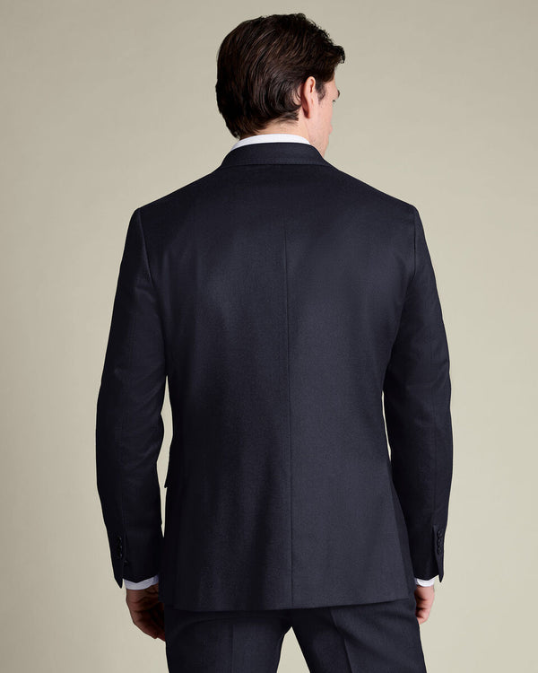 Italian Flannel Suit Jacket - Navy