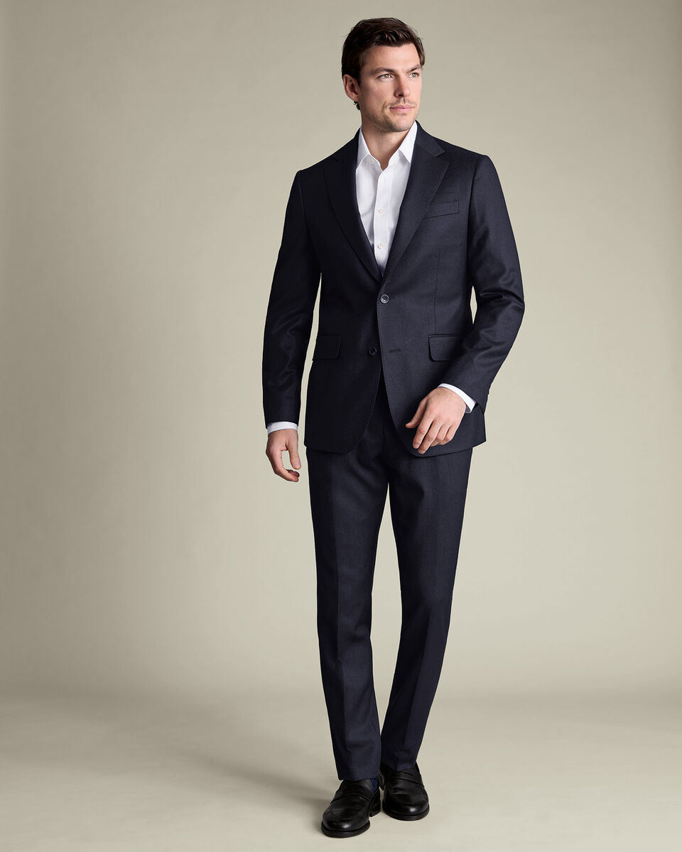 Italian Flannel Suit Pants - Navy