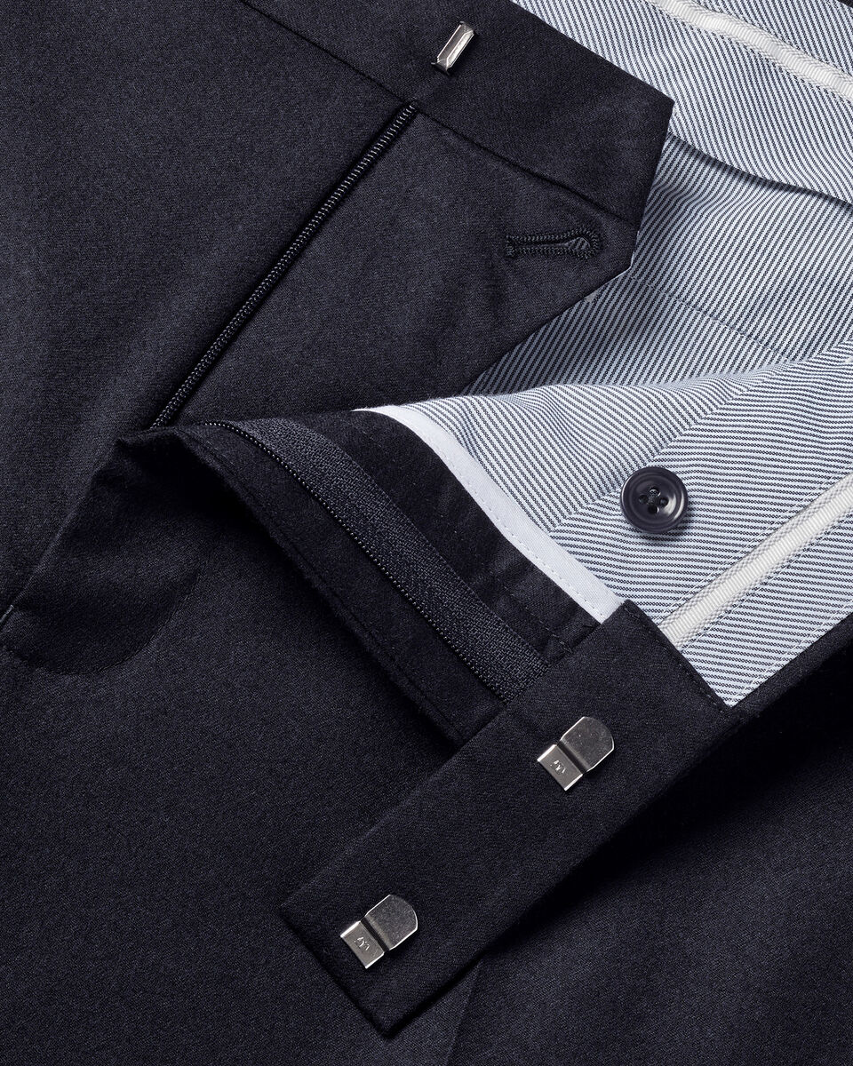 Italian Flannel Suit Pants - Navy