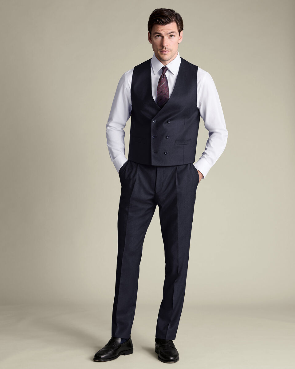 Italian Flannel Vest - Navy Main image