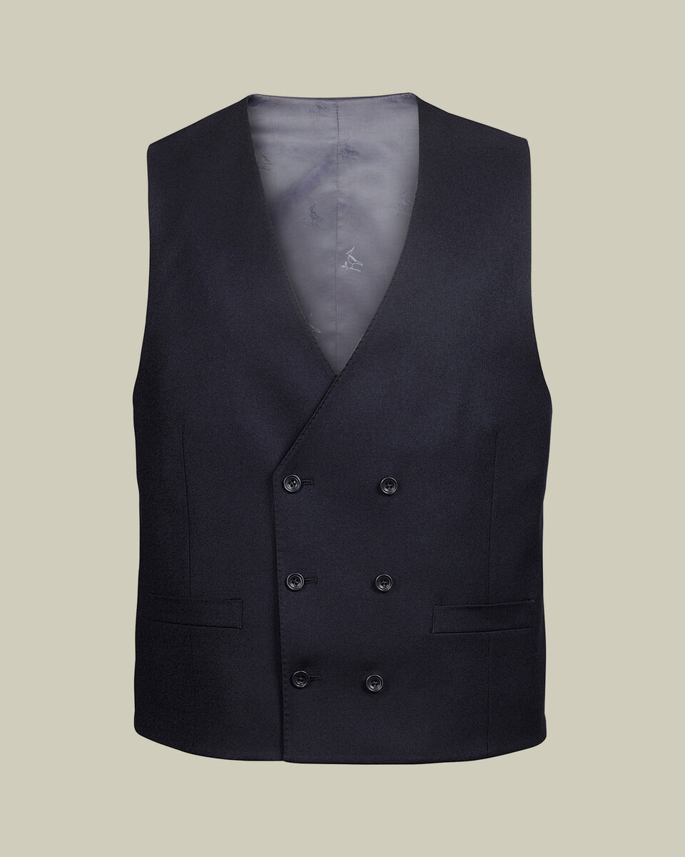 Italian Flannel Vest - Navy