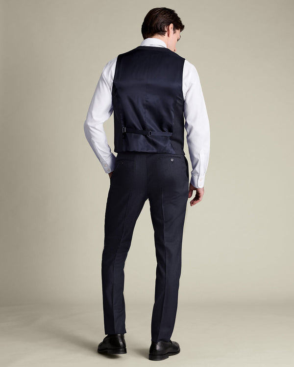 Italian Flannel Vest - Navy