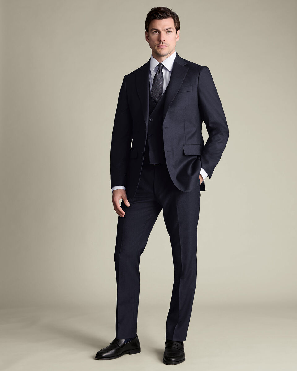 Italian Flannel Vest - Navy