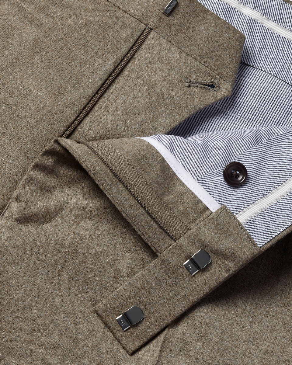 Italian Flannel Suit Pants - Taupe