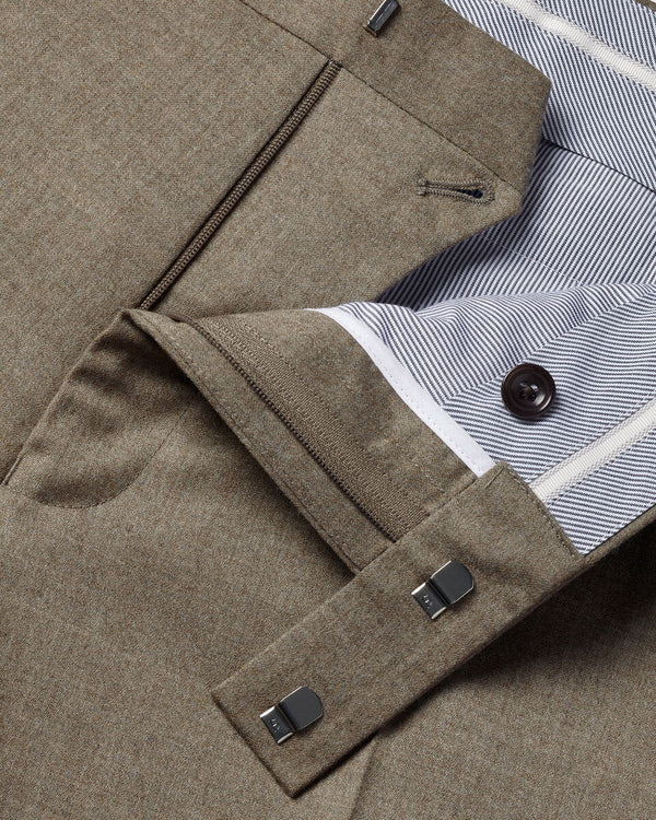 Italian Flannel Suit Pants - Taupe