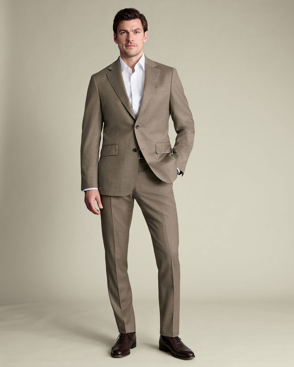 Italian Flannel Suit Pants - Taupe