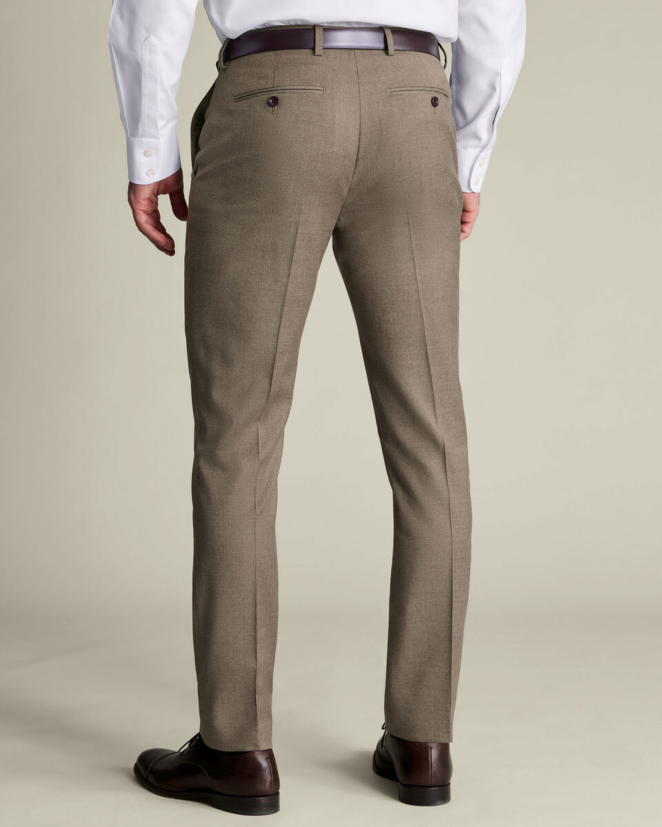 Italian Flannel Suit Pants - Taupe Secondary image