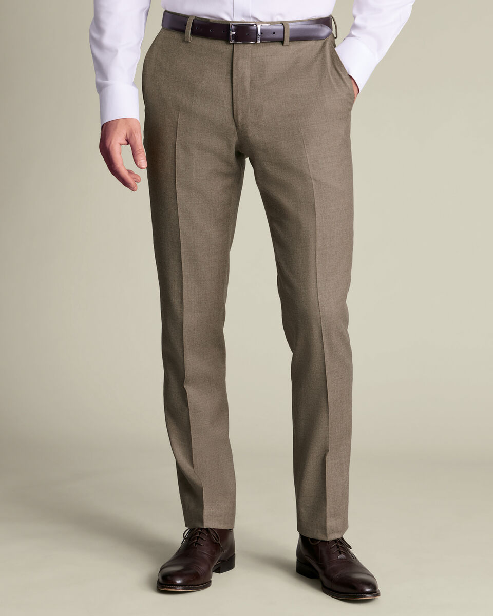 Italian Flannel Suit Pants - Taupe Main image