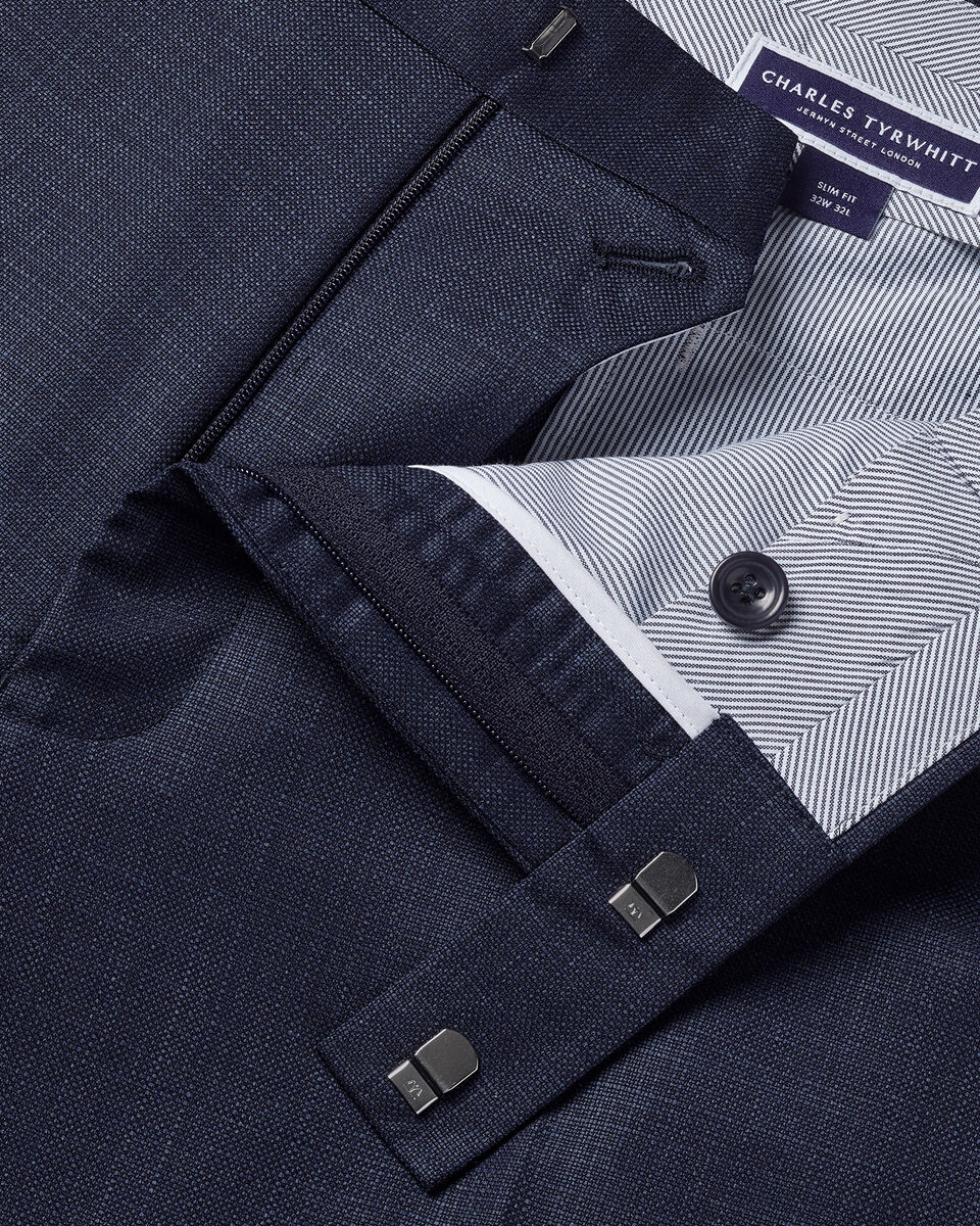 Italian Luxury Suit Pants - Ink Blue
