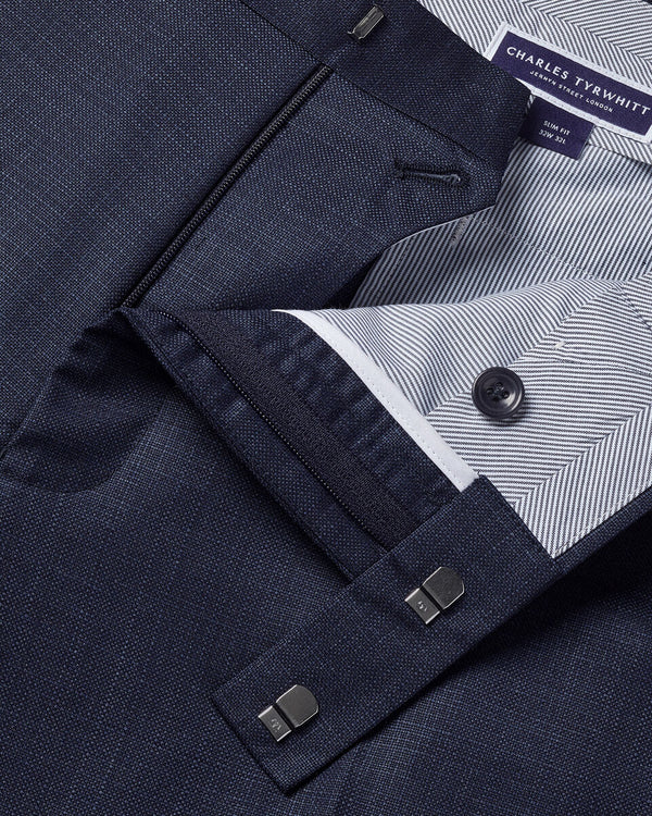 Italian Luxury Suit Pants - Ink Blue