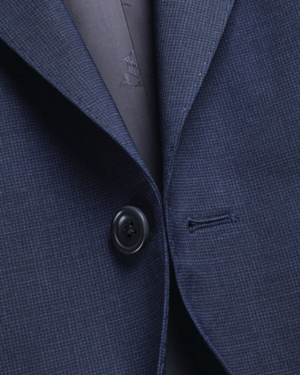Italian Puppytooth Suit Jacket – Ink Blue