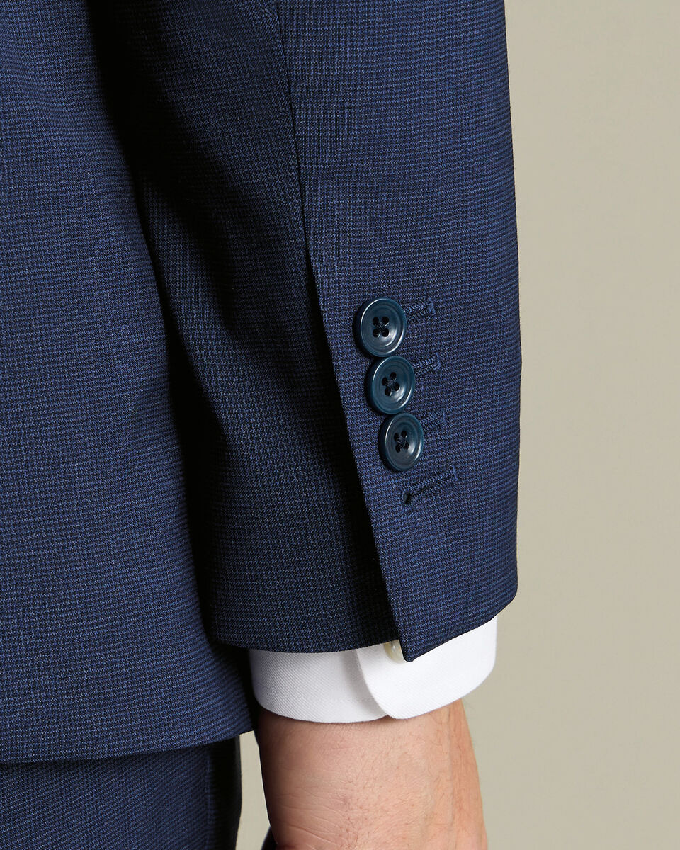 Italian Puppytooth Suit Jacket – Ink Blue