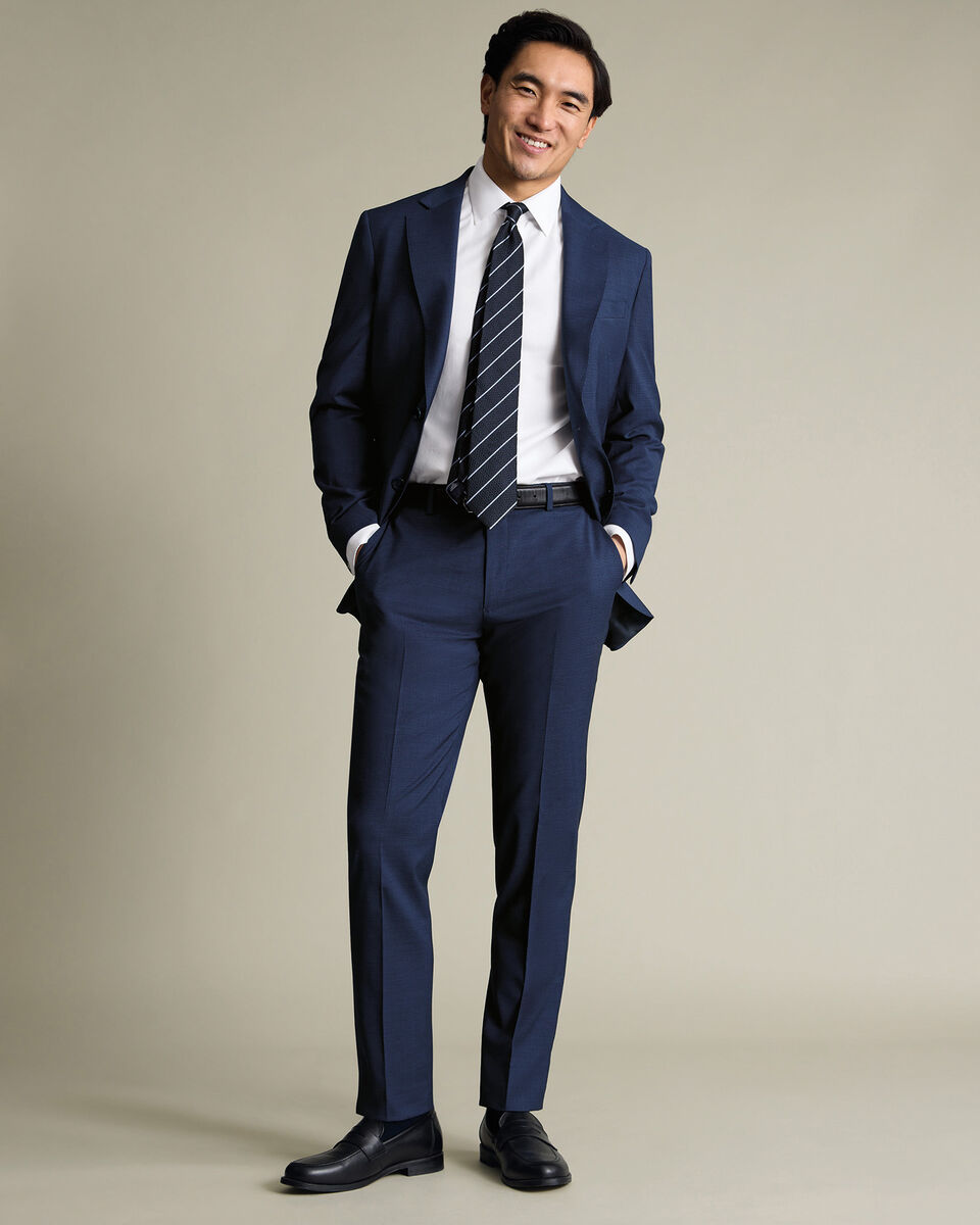 Italian Puppytooth Suit Jacket – Ink Blue