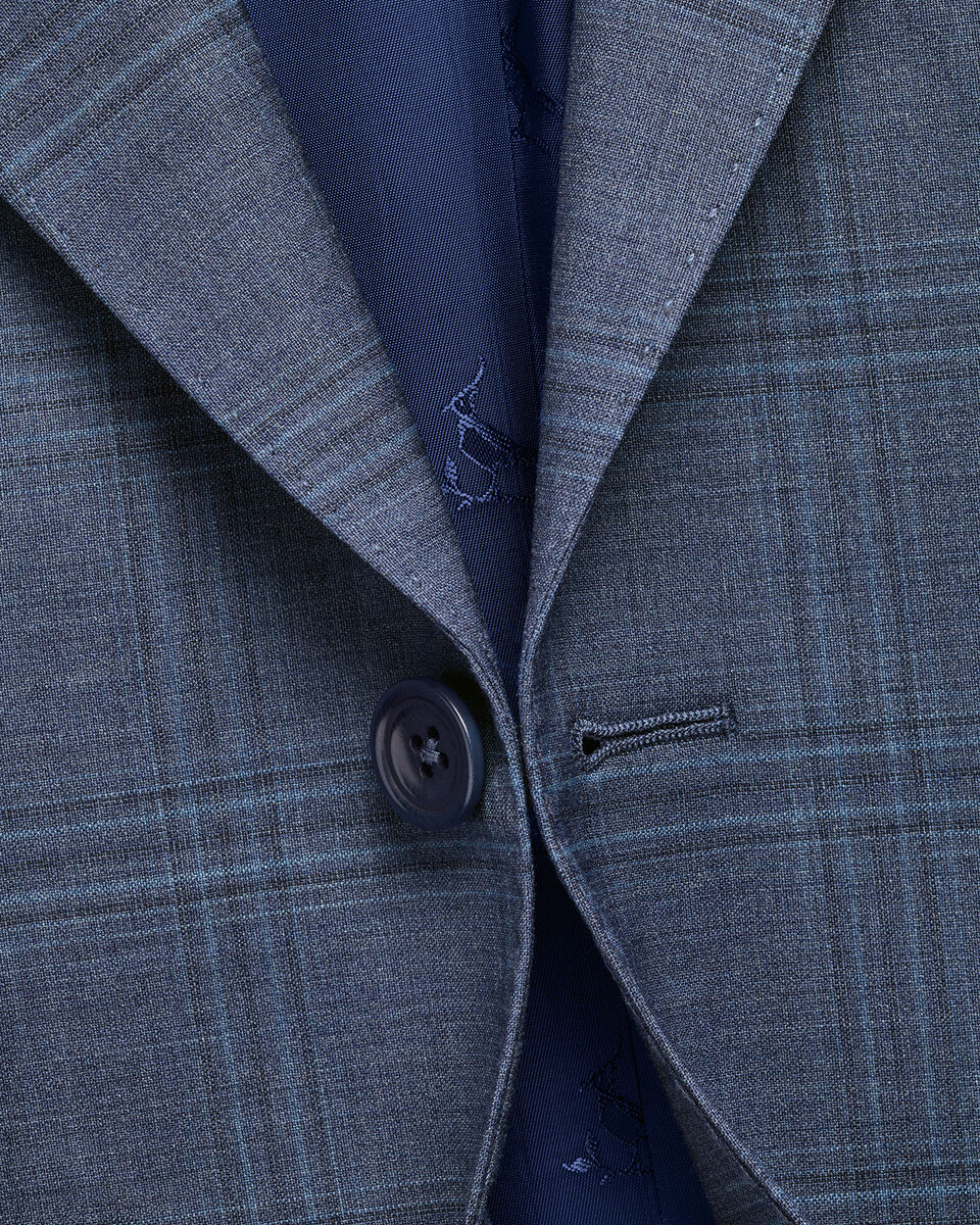 Italian Check Suit Jacket – Steel Blue Secondary image
