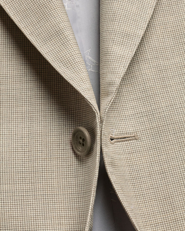 Italian Puppytooth Suit Jacket – Taupe