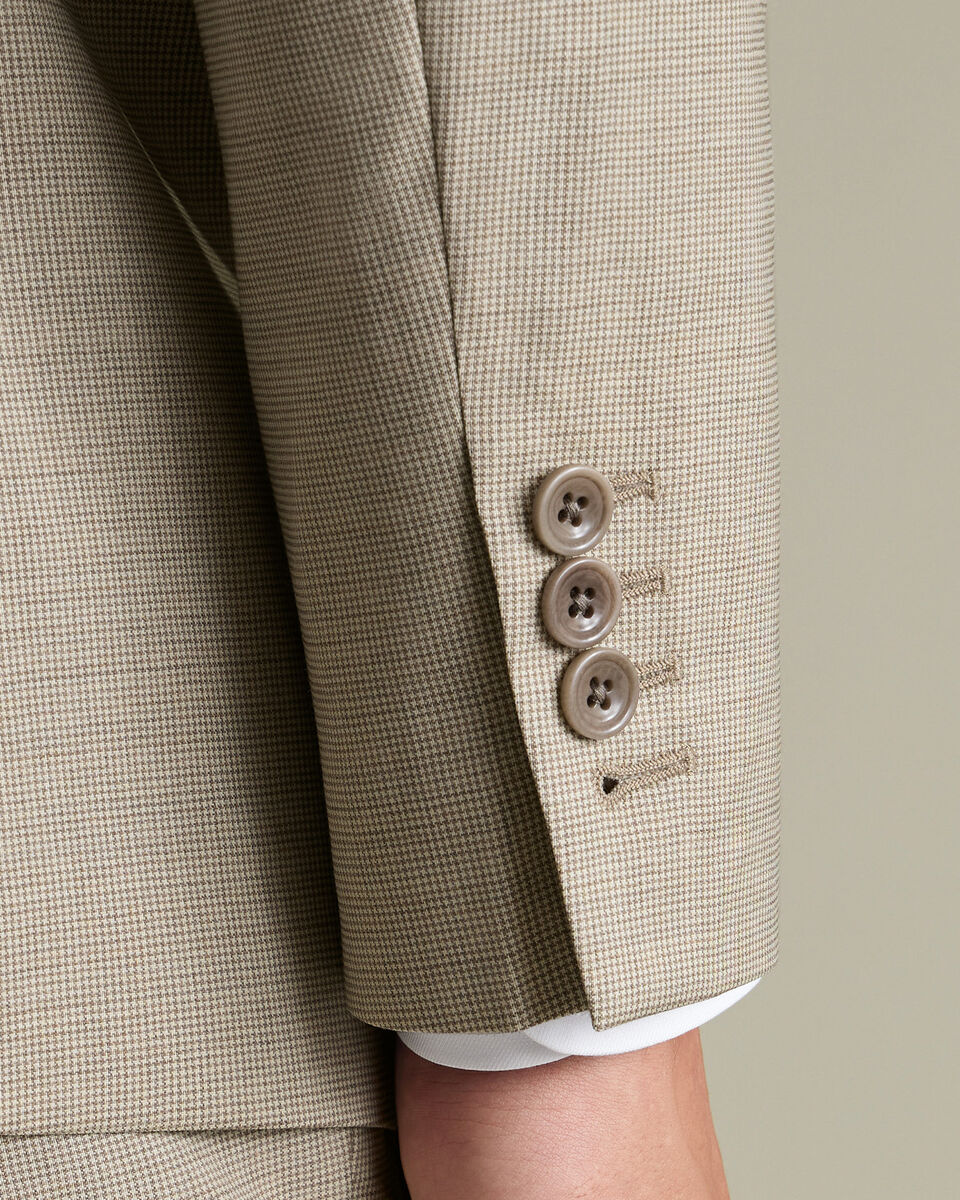 Italian Puppytooth Suit Jacket – Taupe