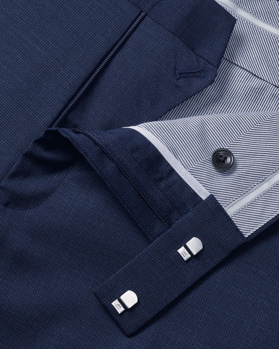 Italian Puppytooth Suit Pants – Ink Blue