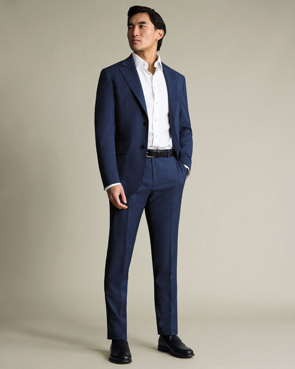 Italian Puppytooth Suit Pants – Ink Blue
