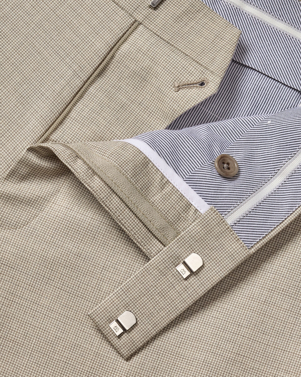 Italian Puppytooth Suit Pants – Taupe