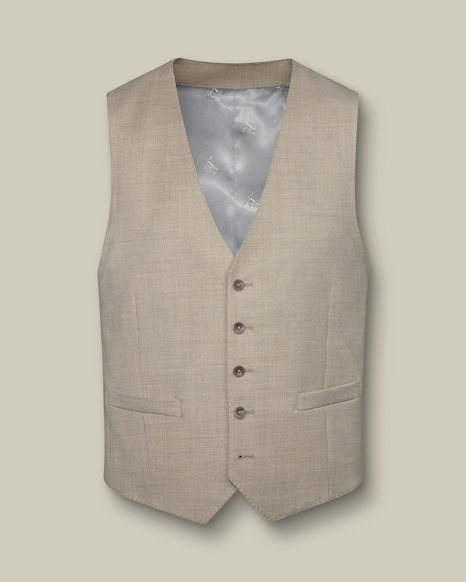 Italian Puppytooth Vest - Taupe Main image