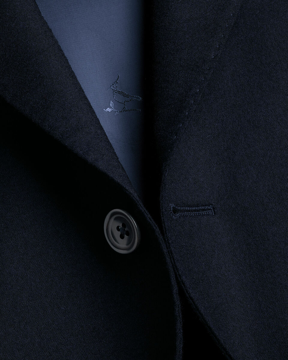 Italian Flannel Suit Jacket - Navy