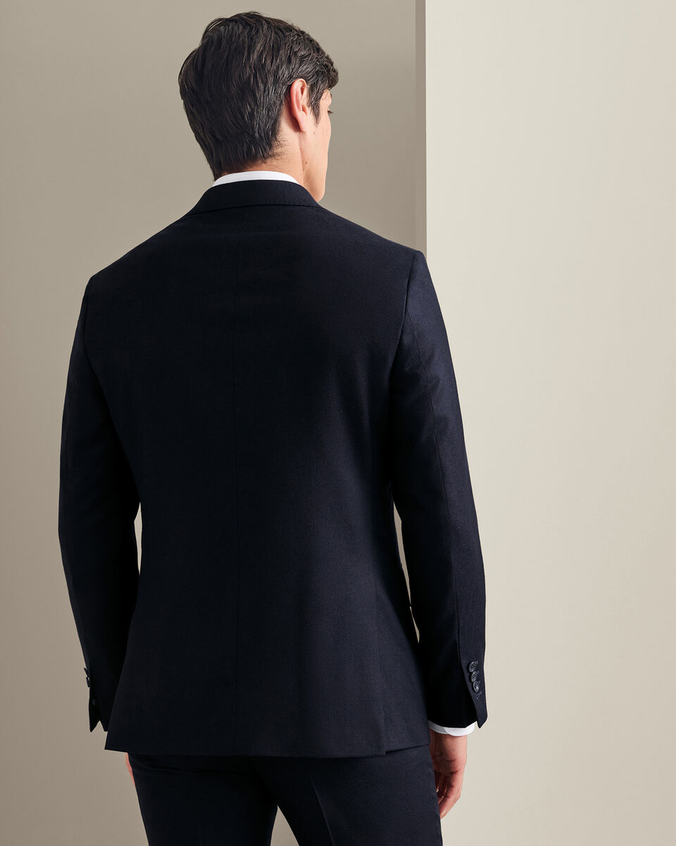 Italian Flannel Suit Jacket - Navy