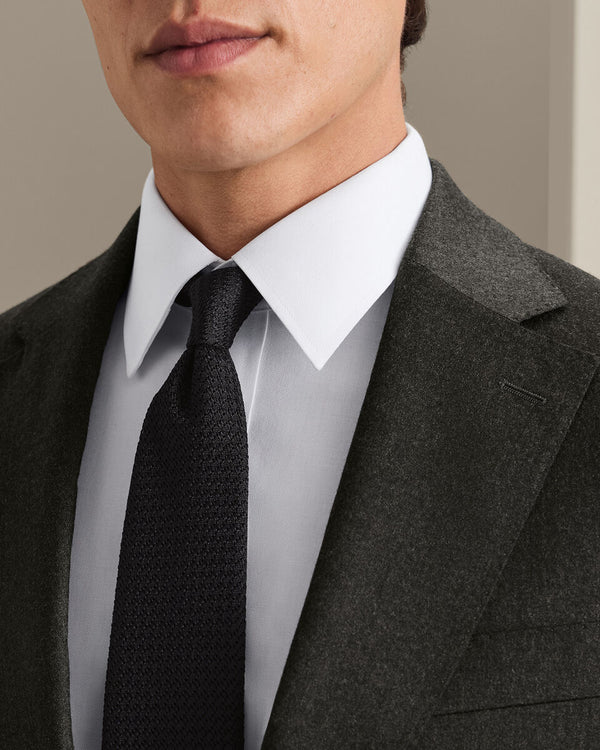 Italian Flannel Suit Jacket - Olive Green