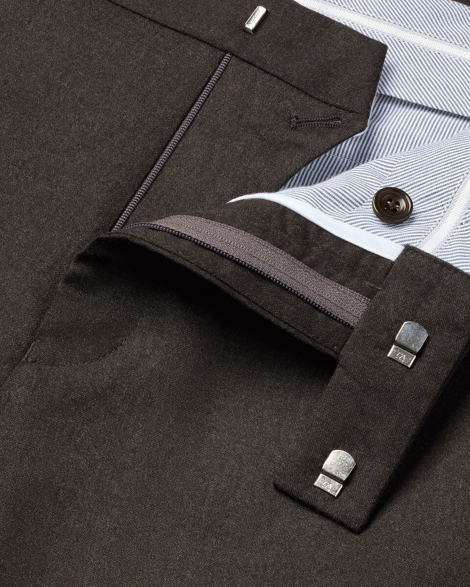 Italian Flannel Suit Pants - Mocha