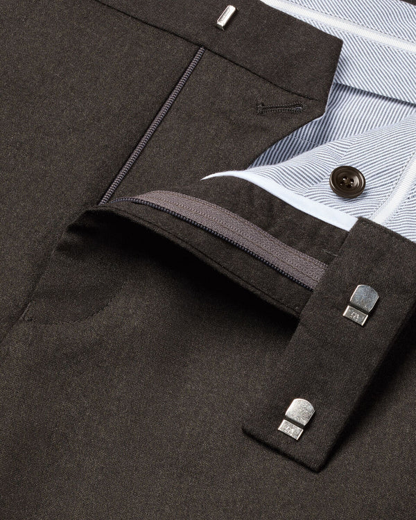 Italian Flannel Suit Pants - Mocha