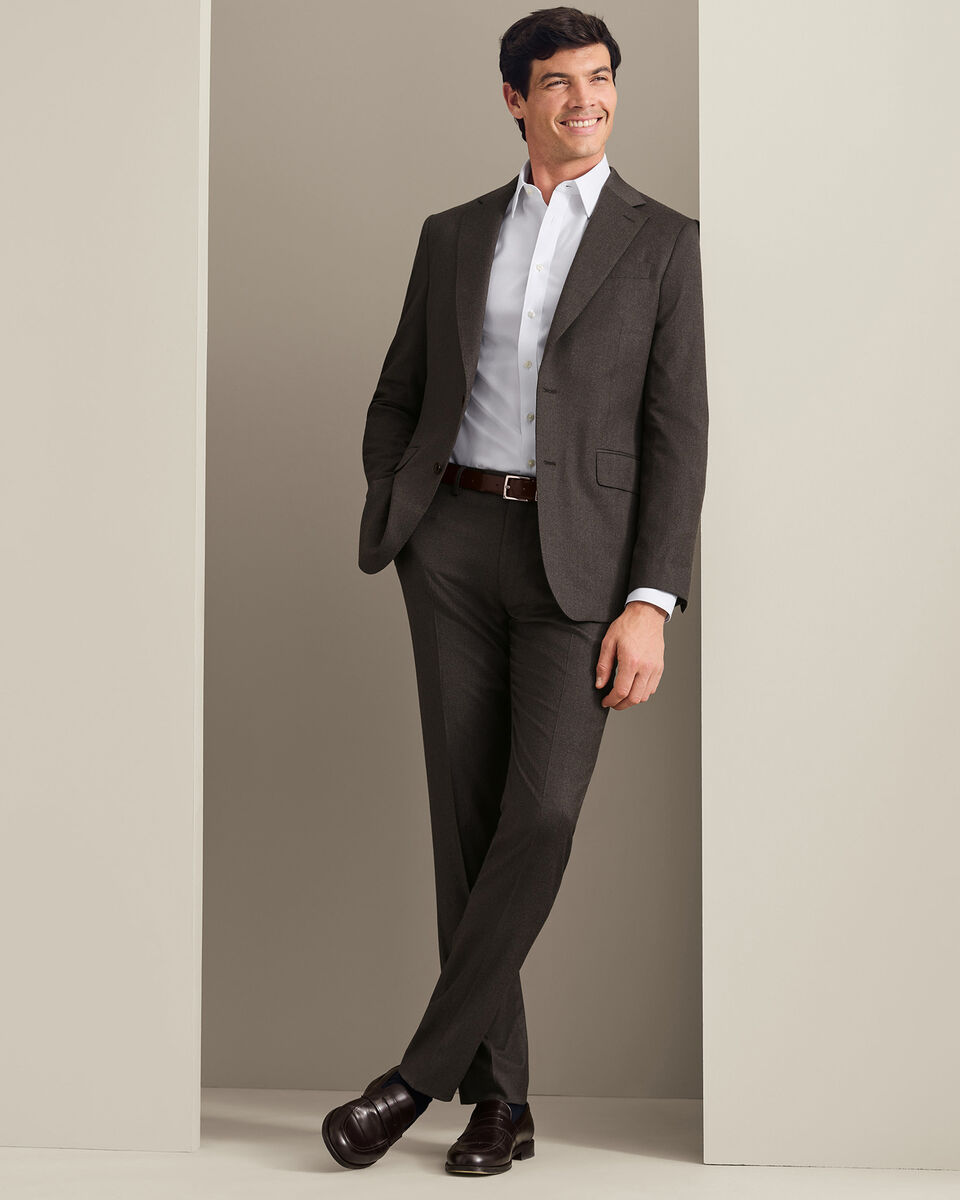 Italian Flannel Suit Pants - Mocha