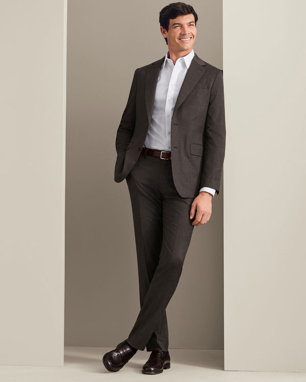 Italian Flannel Suit Pants - Mocha