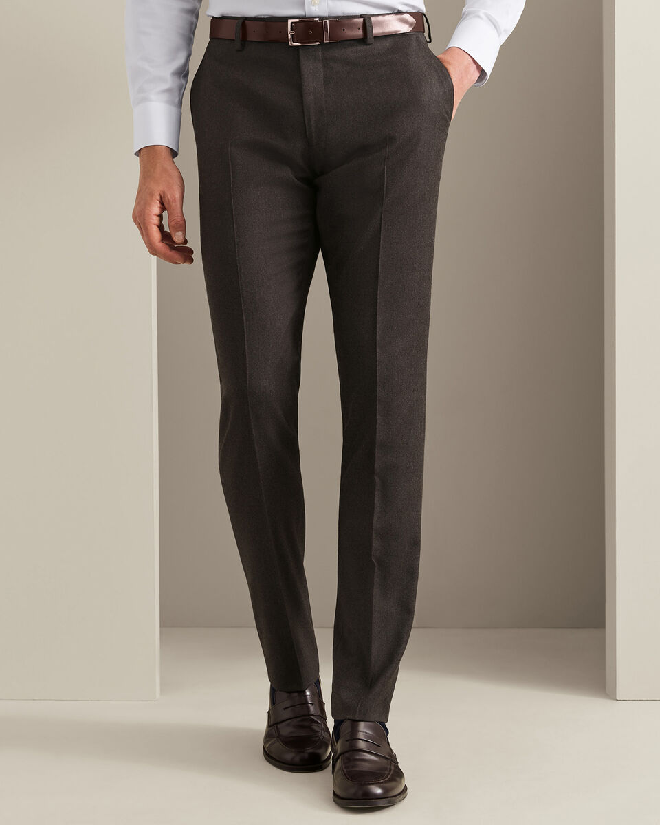 Italian Flannel Suit Pants - Mocha