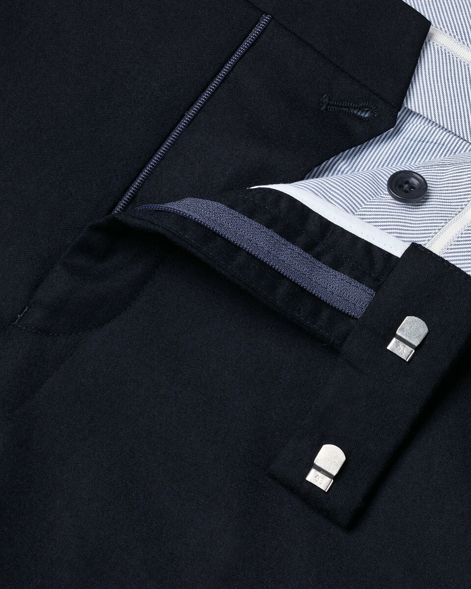 Italian Flannel Suit Pants - Navy