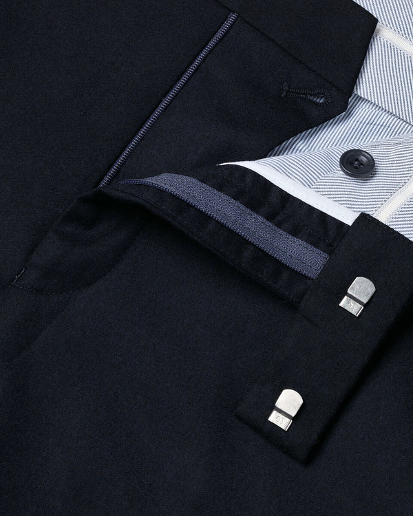 Italian Flannel Suit Pants - Navy