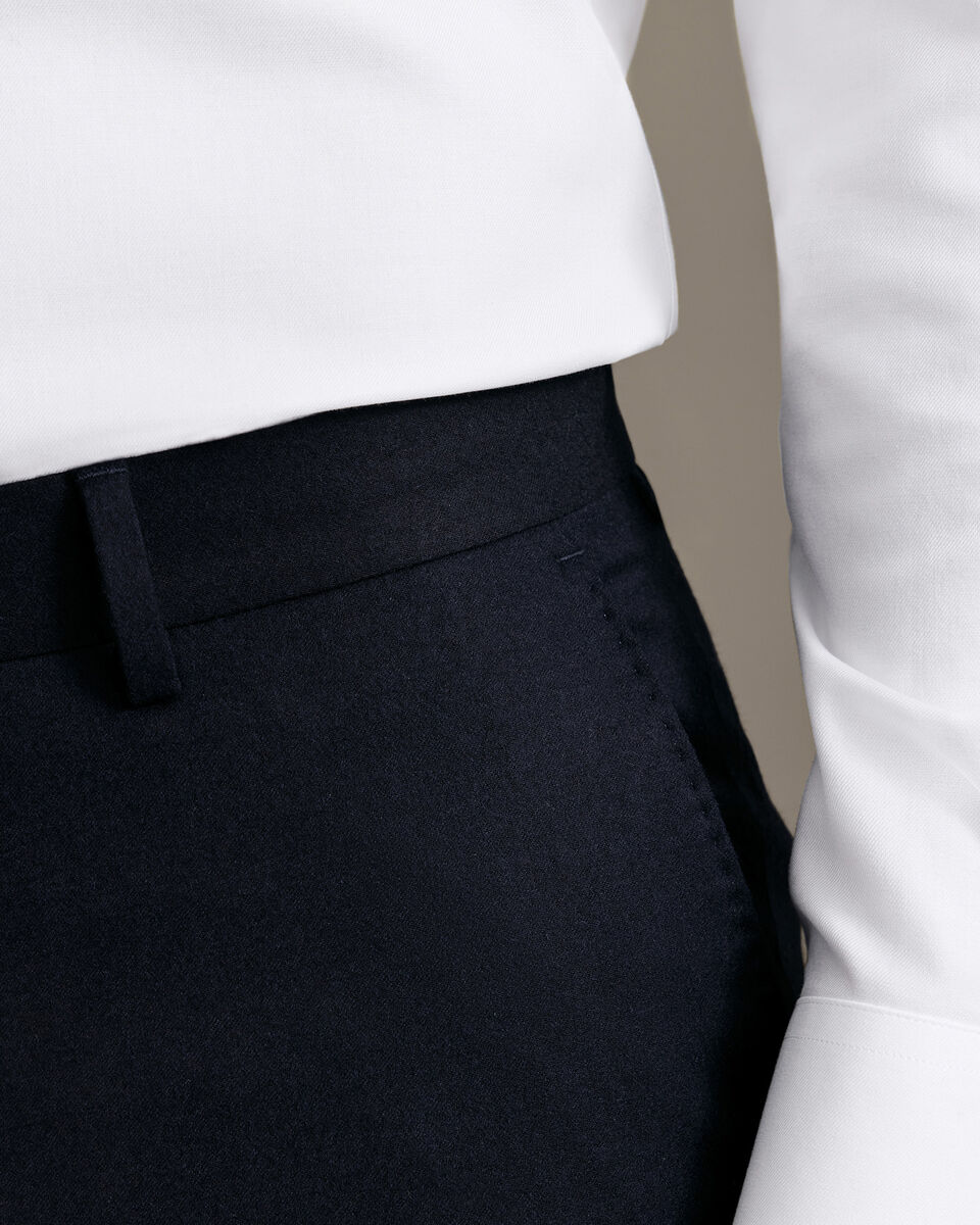 Italian Flannel Suit Pants - Navy