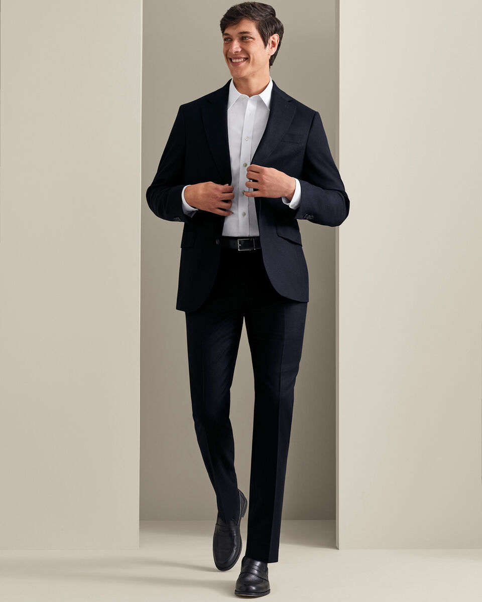 Italian Flannel Suit Pants - Navy