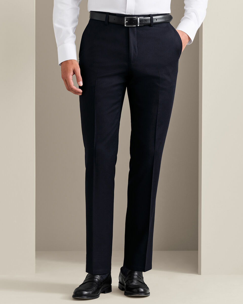 Italian Flannel Suit Pants - Navy