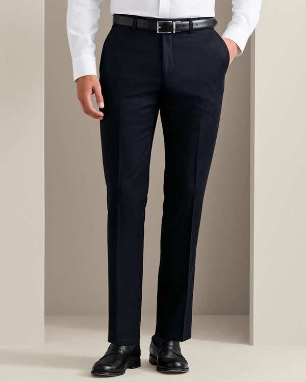 Italian Flannel Suit Pants - Navy