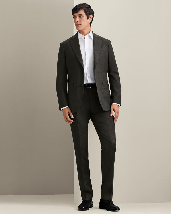 Italian Flannel Suit Pants - Olive Green