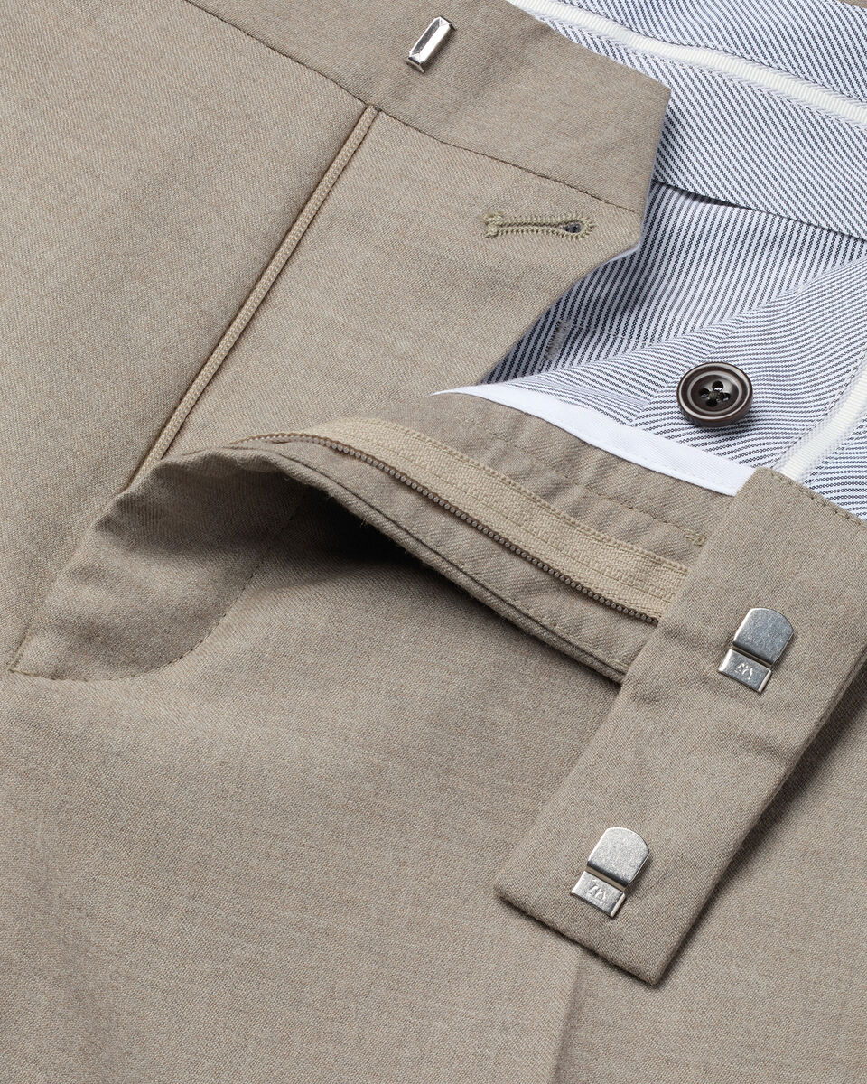 Italian Flannel Suit Pants - Taupe