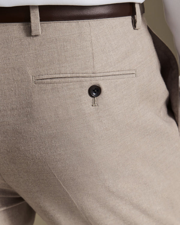 Italian Flannel Suit Pants - Taupe