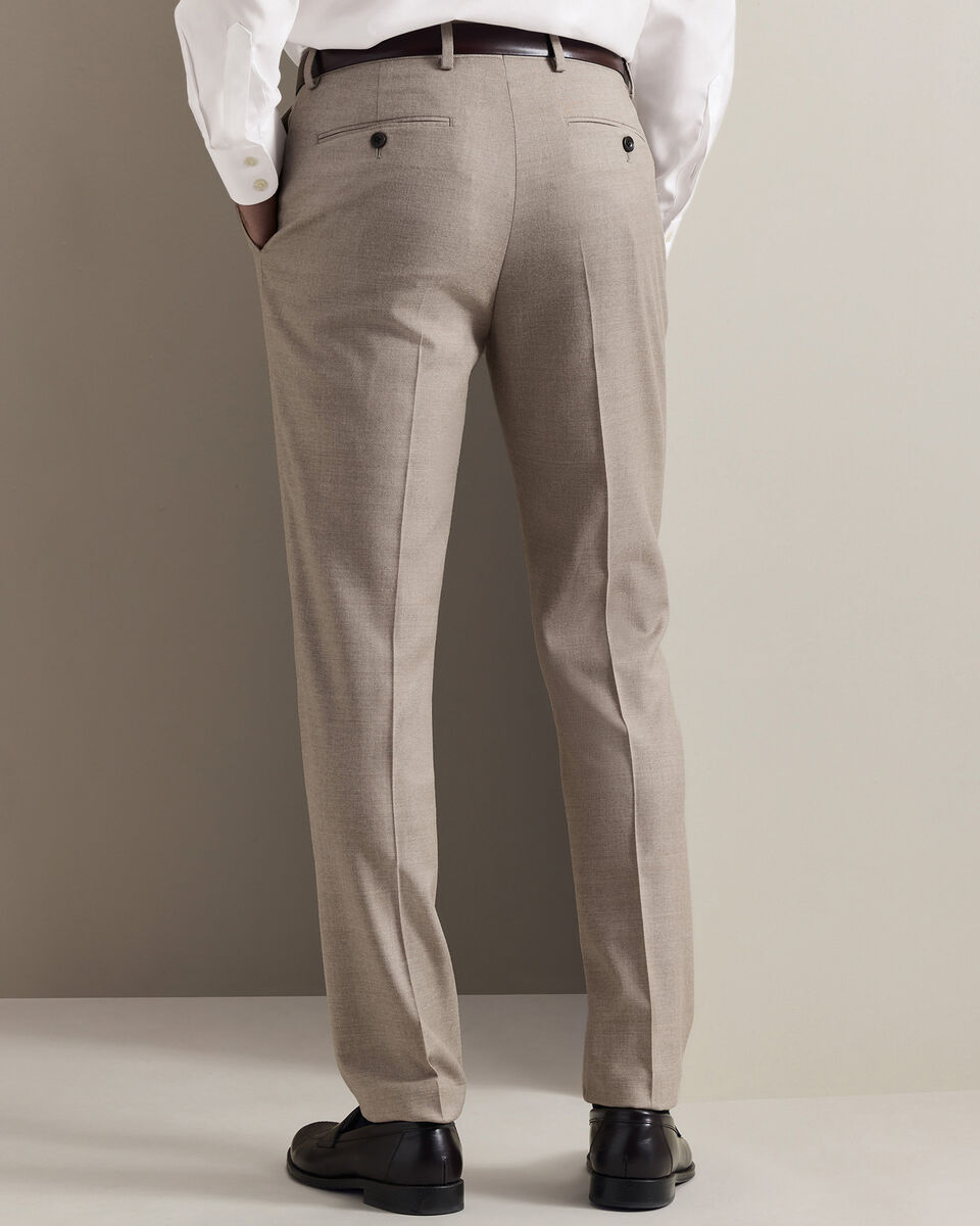 Italian Flannel Suit Pants - Taupe Secondary image