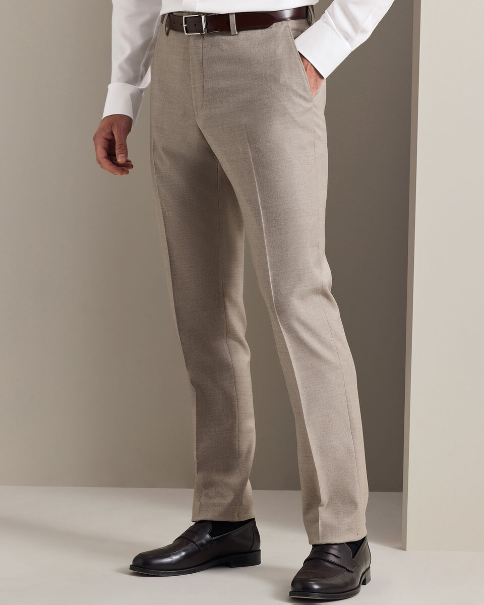 Italian Flannel Suit Pants - Taupe Main image