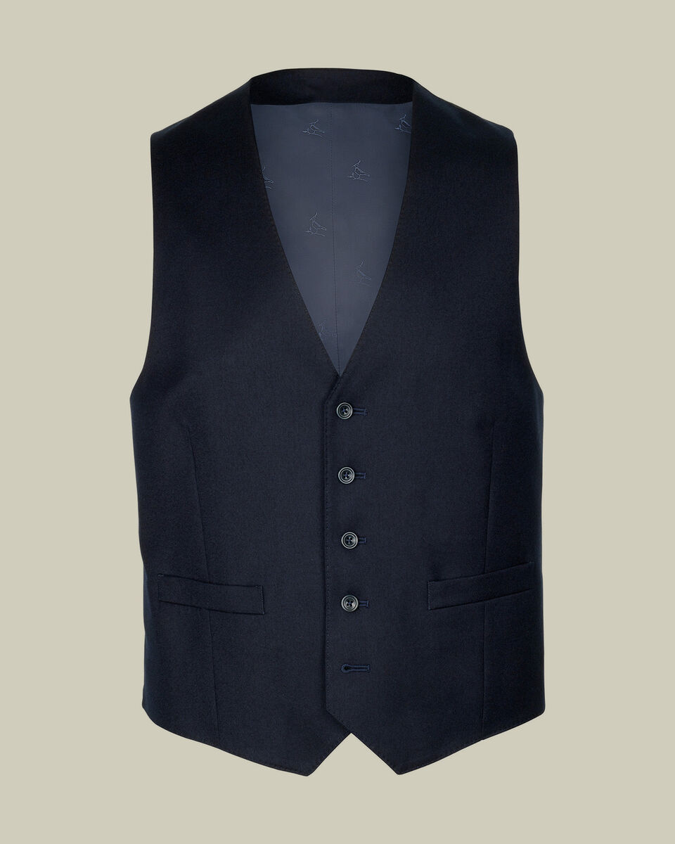 Italian Flannel Vest - Navy