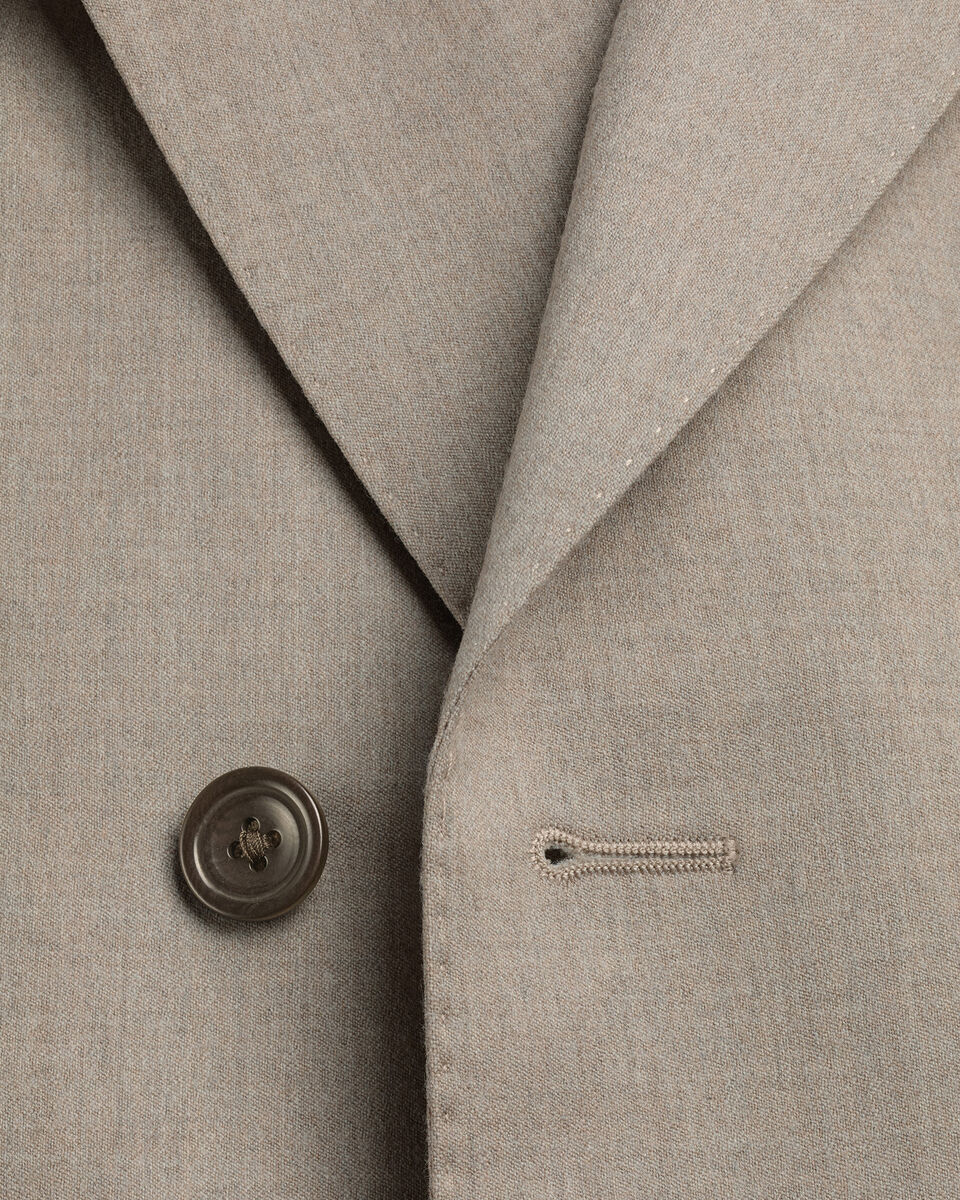 Italian Luxury Double Breasted Flannel Jacket - Taupe Secondary image