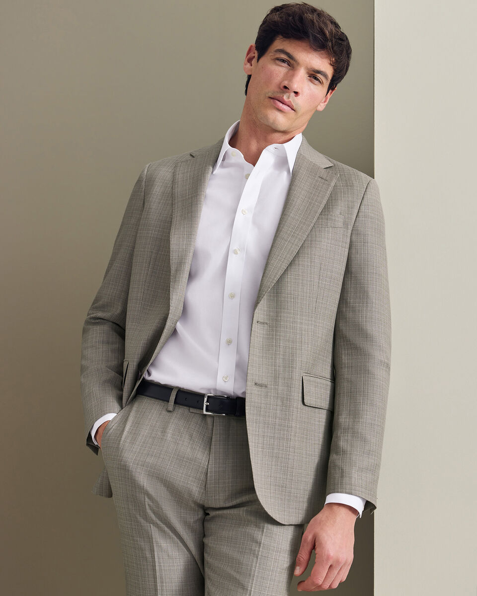 Italian Luxury Suit Jacket - Taupe Main image