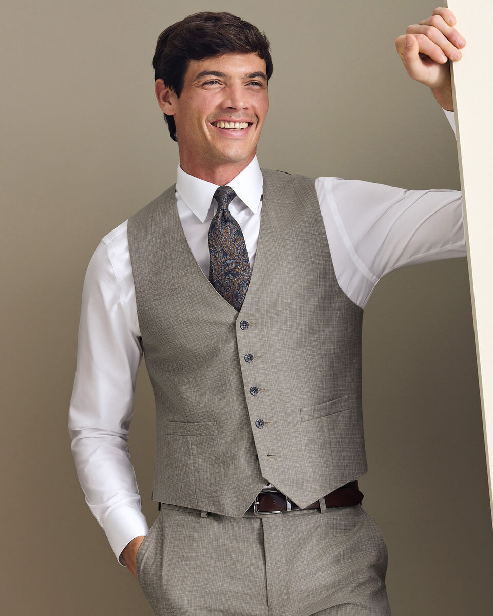 Italian Luxury Suit Vest - Taupe Secondary image