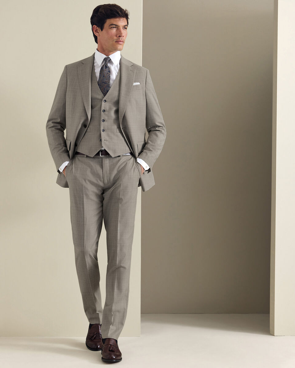 Italian Luxury Suit Vest - Taupe